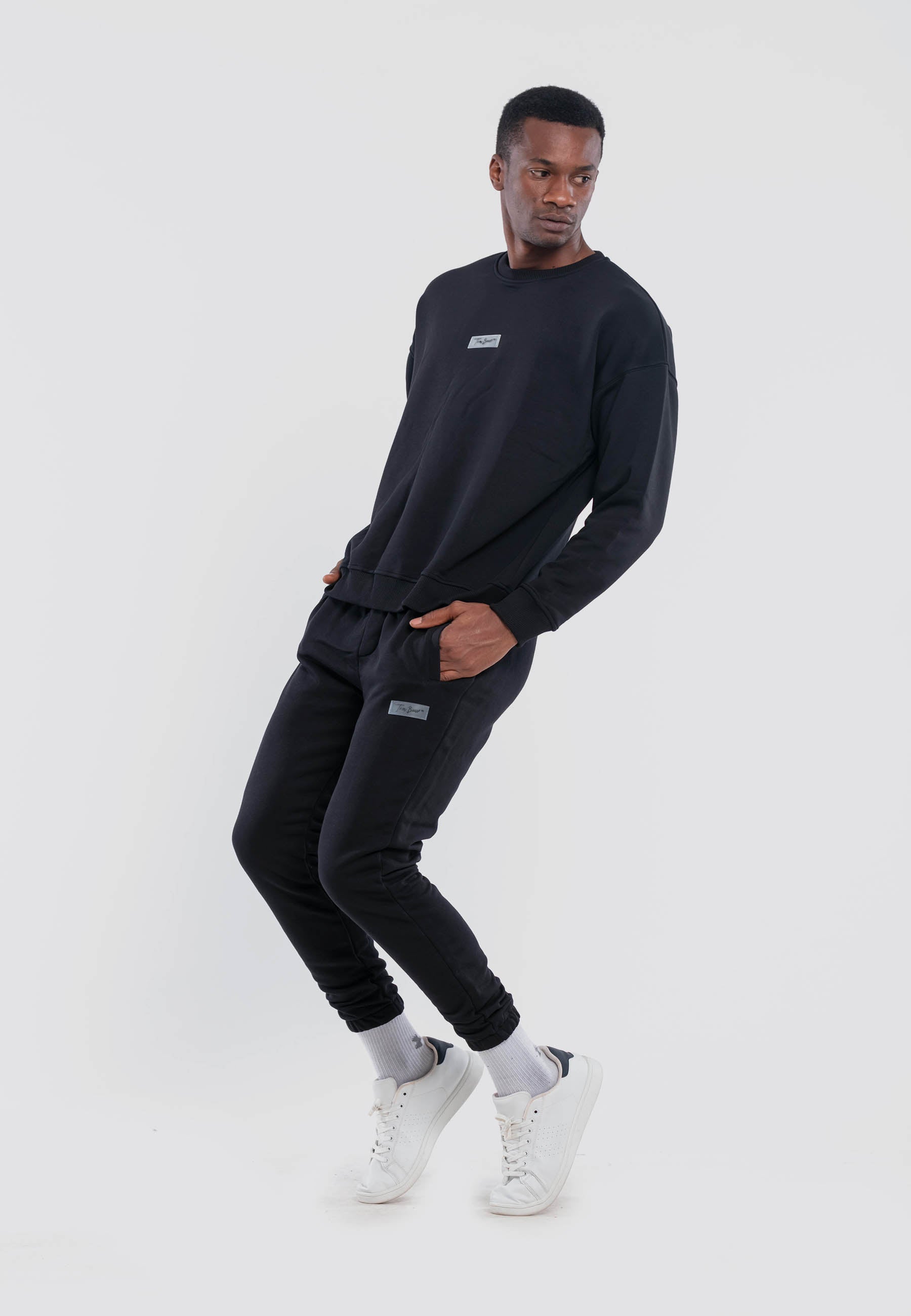 Oversize Bisiklet Yaka Eşofman Takımı - Üç İplik