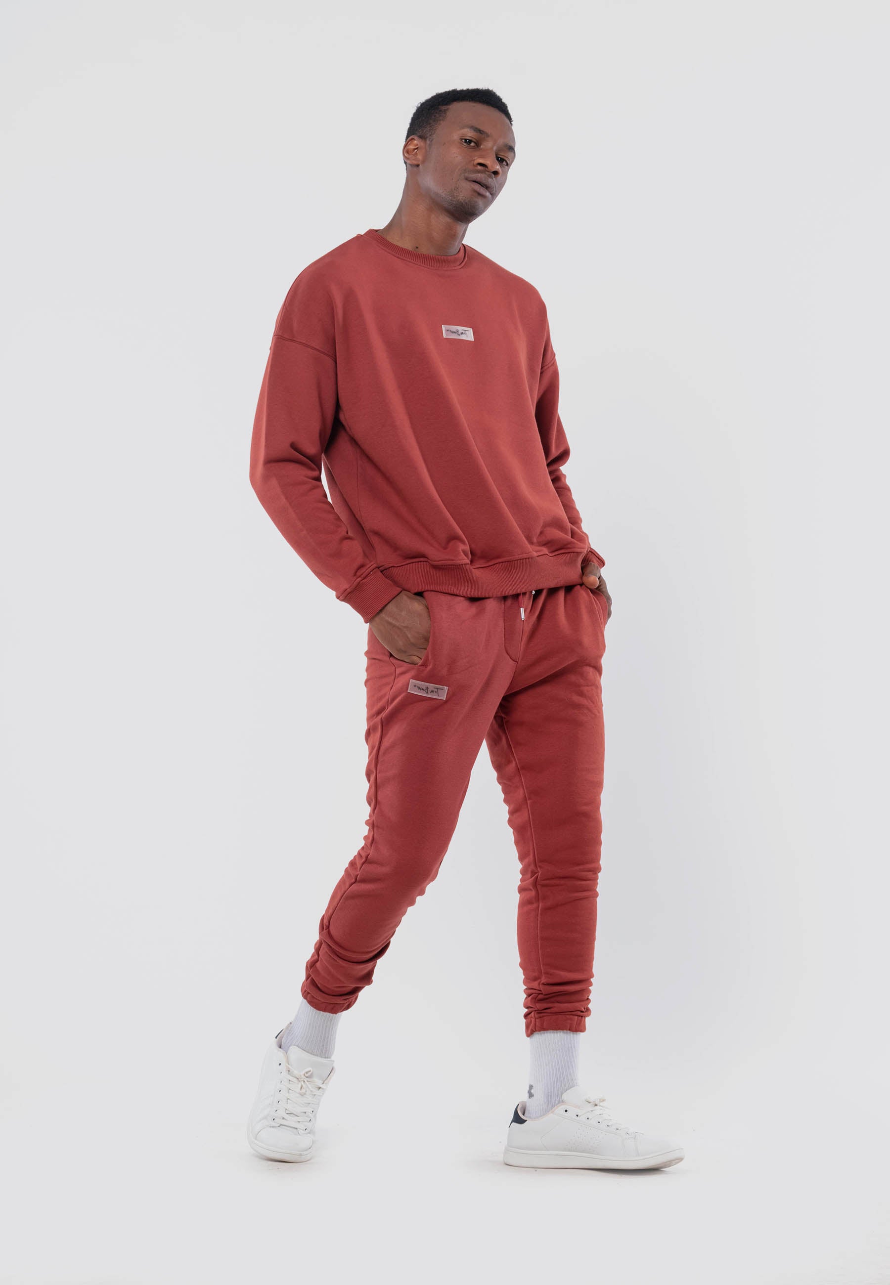 Oversize Bisiklet Yaka Eşofman Takımı - Üç İplik