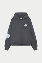 Kahverengi Fermuarlı Kapüşonlu Sweatshirt