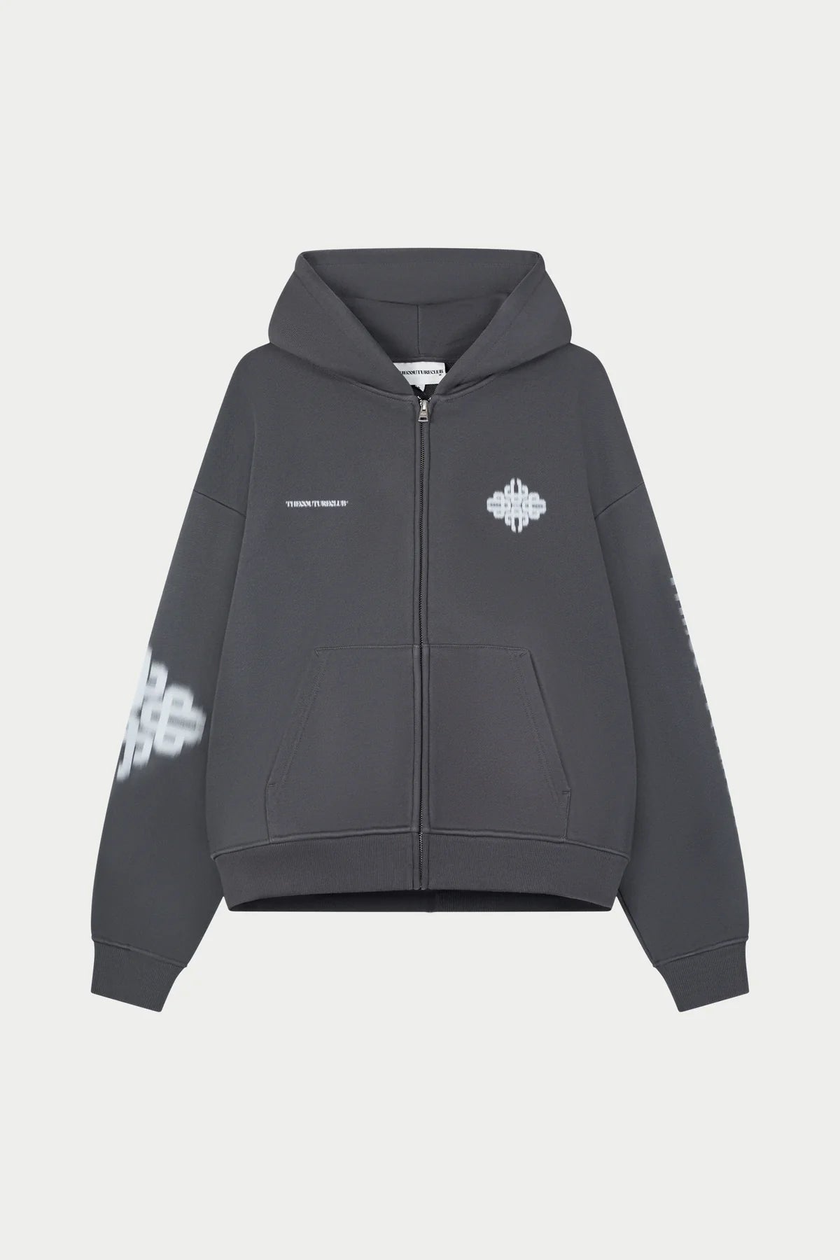 Kahverengi Fermuarlı Kapüşonlu Sweatshirt